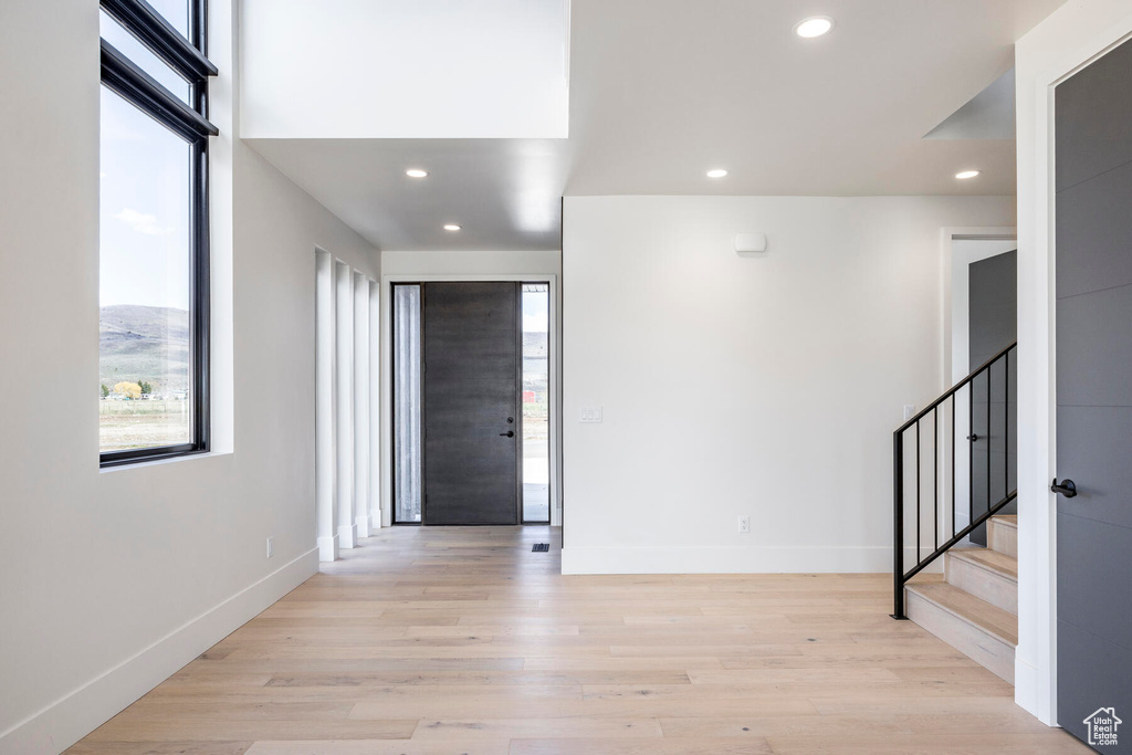 Entryway featuring light wood-type flooring