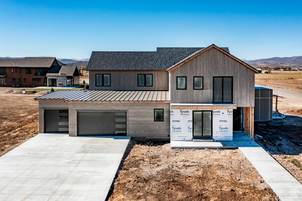 View of front facade featuring a mountain view