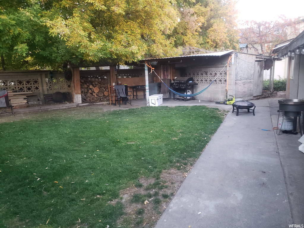 View of yard featuring a patio area