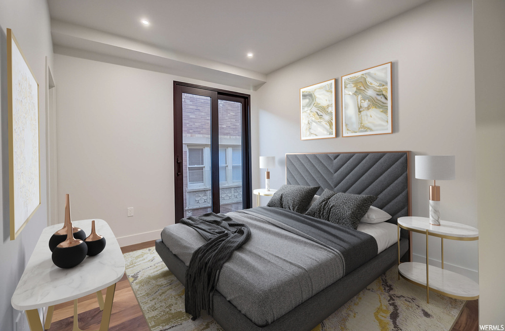 Bedroom featuring light hardwood / wood-style floors