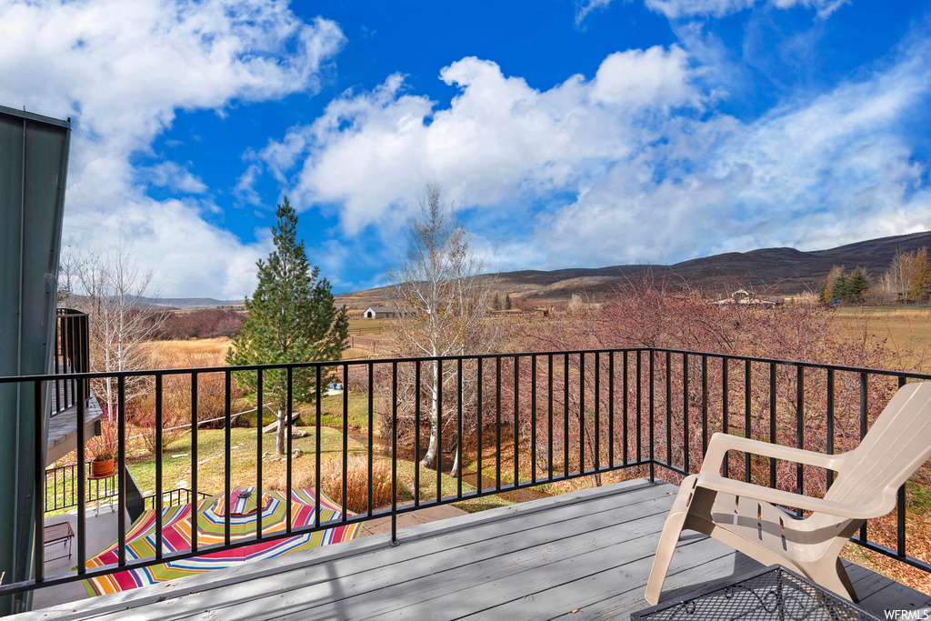 Deck with a mountain view