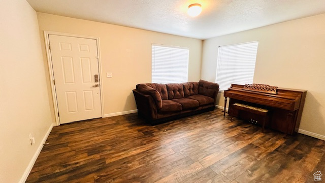 Sitting room featuring dark hardwood / wood-style floors