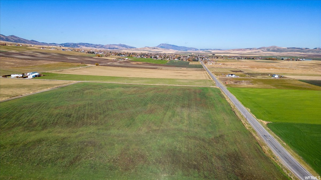 Drone / aerial view with a rural view and a mountain view