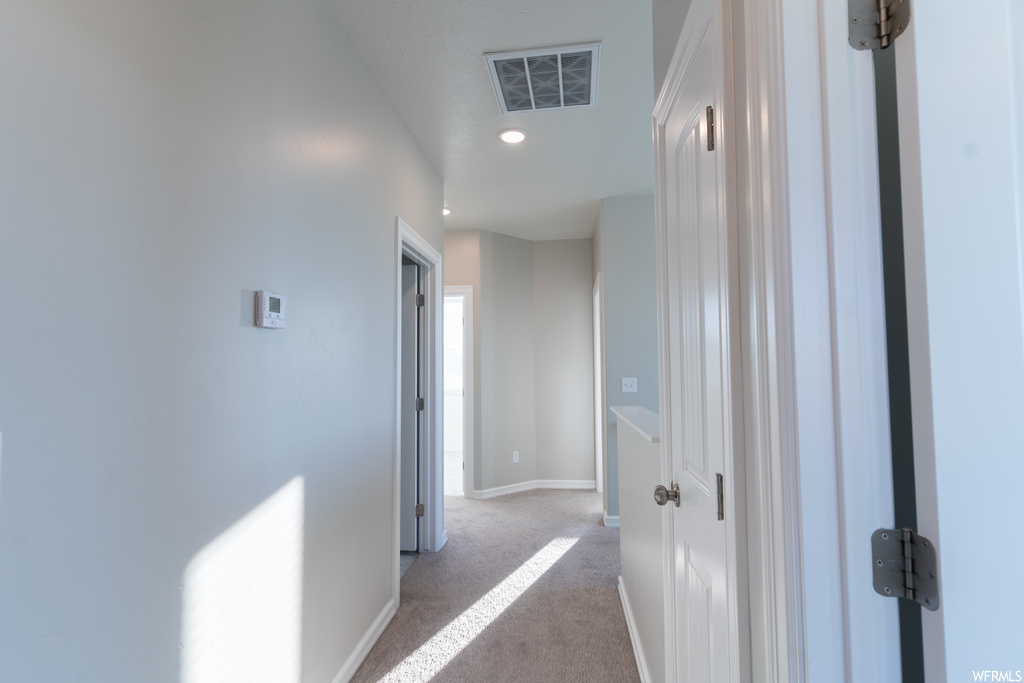 Corridor with light carpet