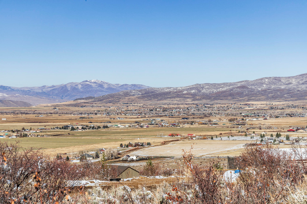 View of mountain feature with a rural view