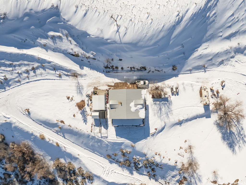 View of snowy aerial view