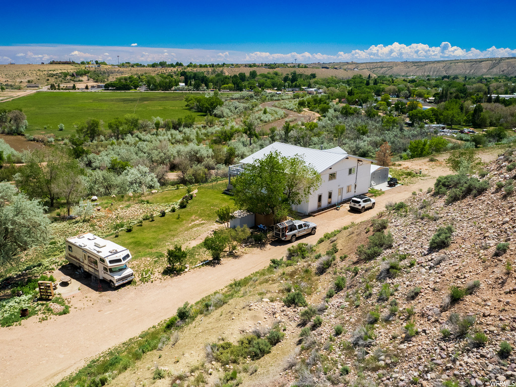 Aerial view with a rural view