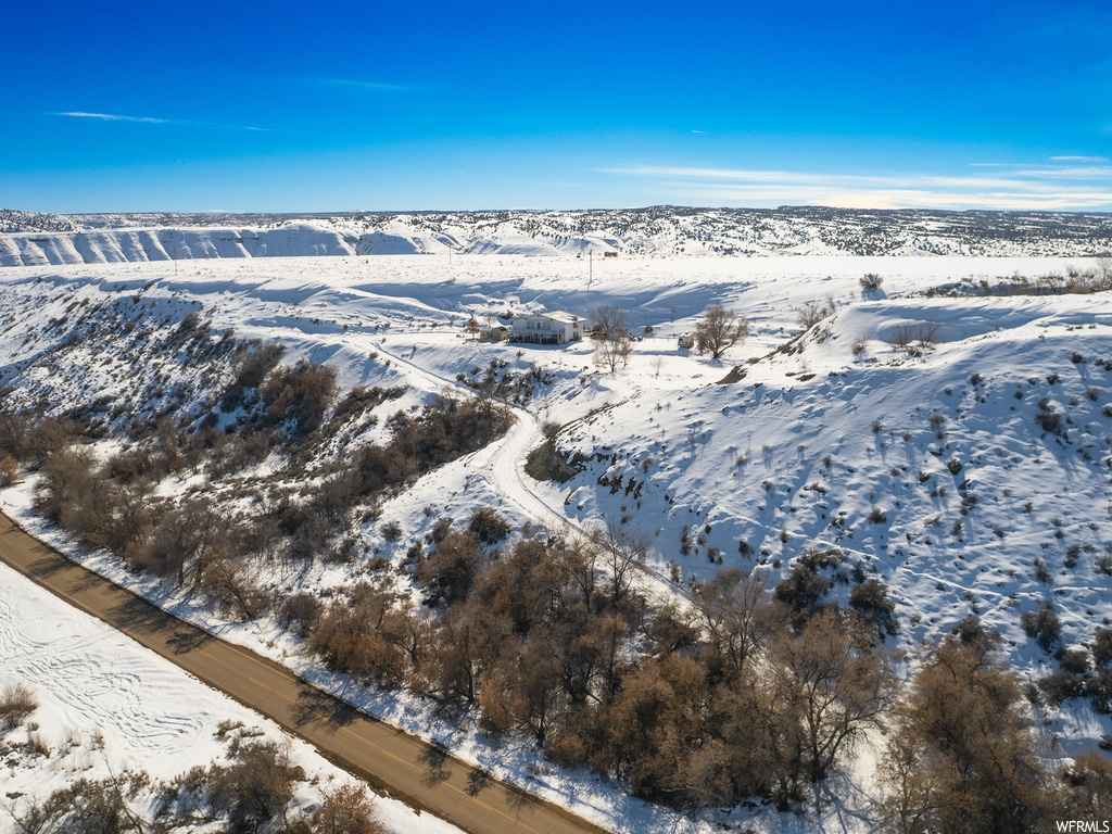 View of snowy aerial view