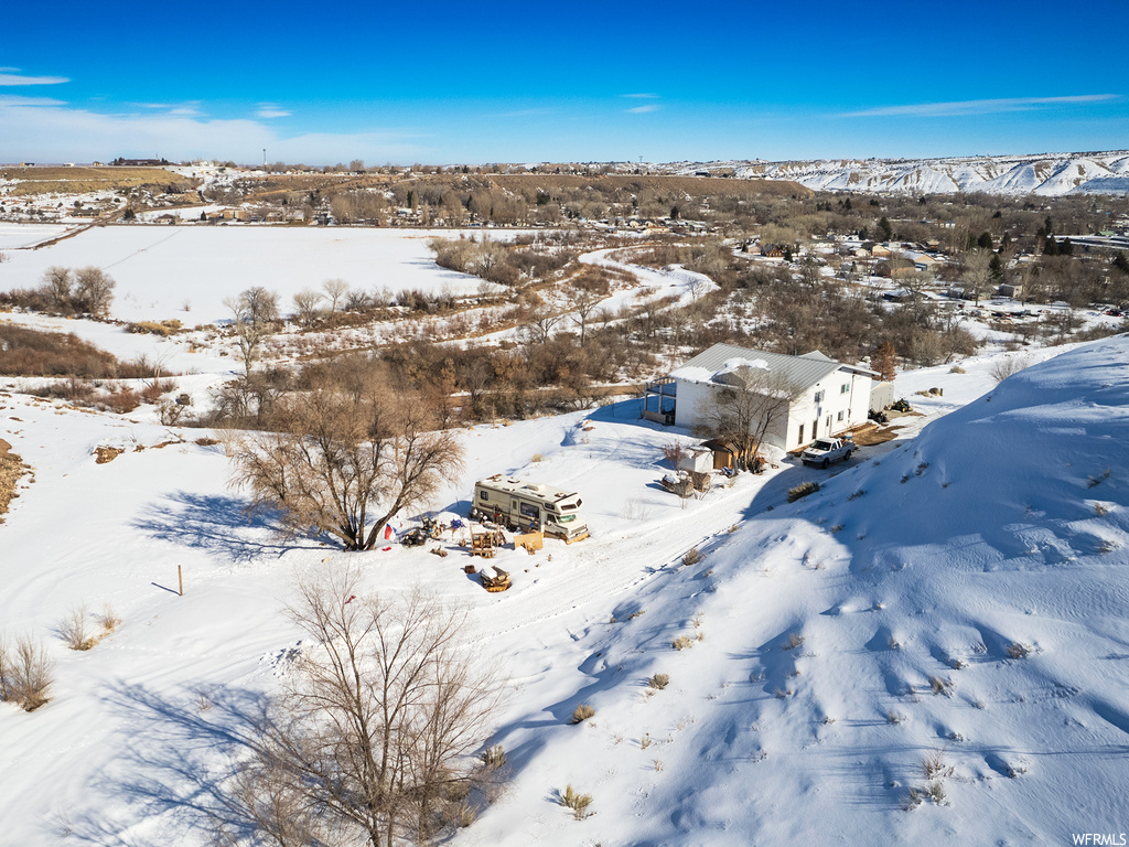 View of snowy aerial view