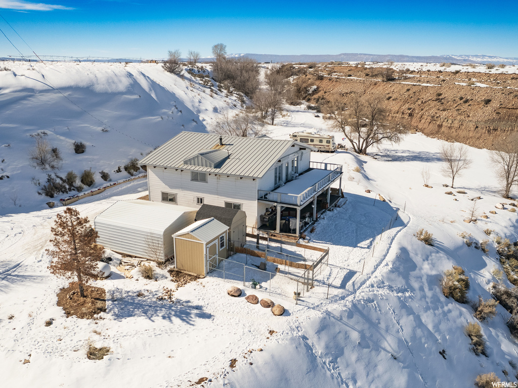 View of snowy aerial view