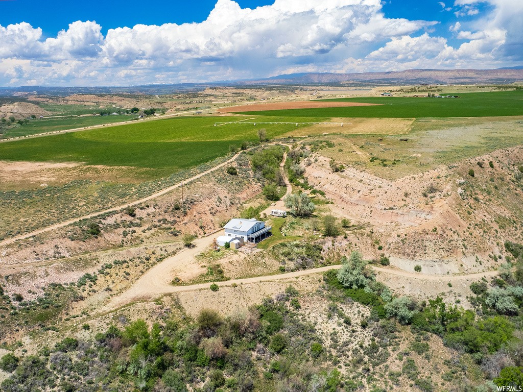 Aerial view with a rural view