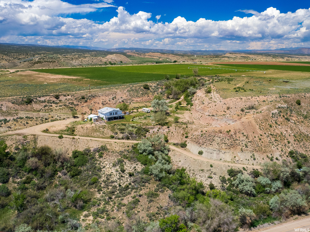 Aerial view featuring a rural view