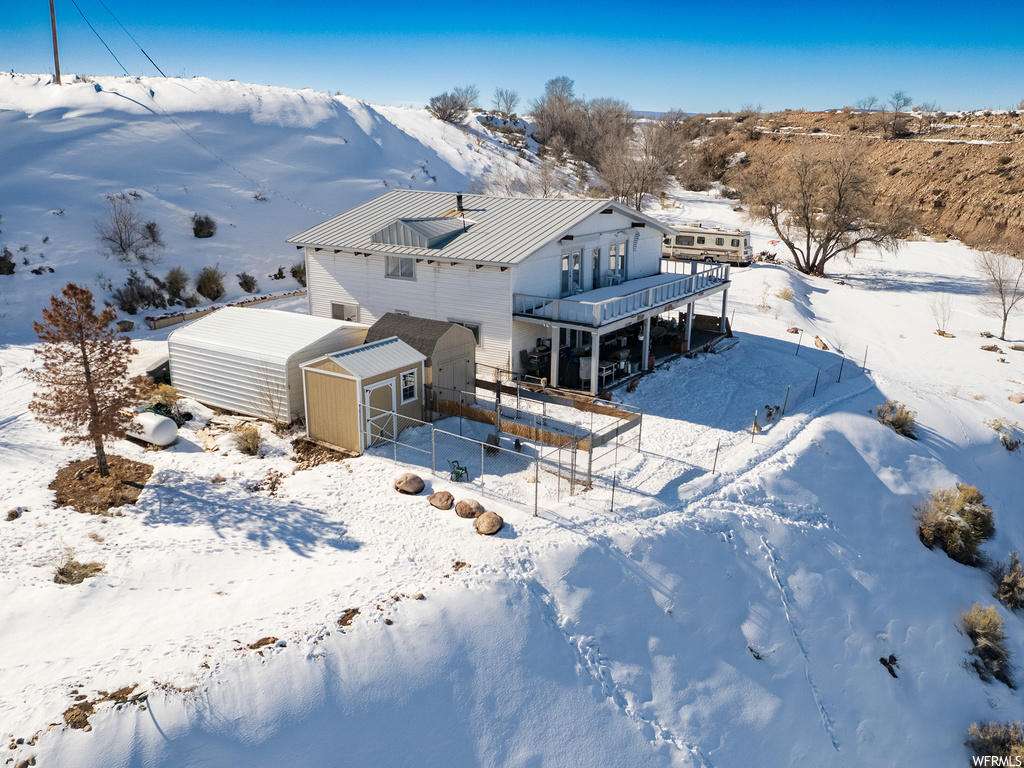 View of snowy aerial view