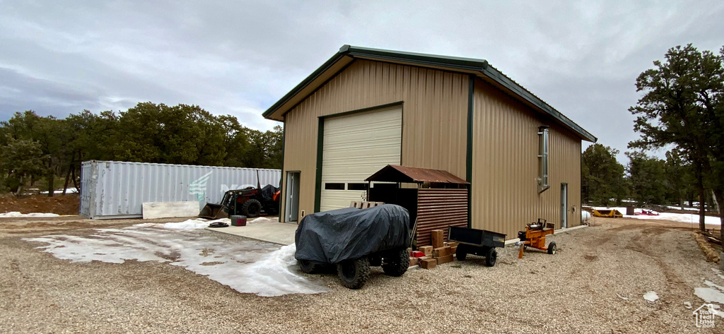 View of shed / structure with a garage