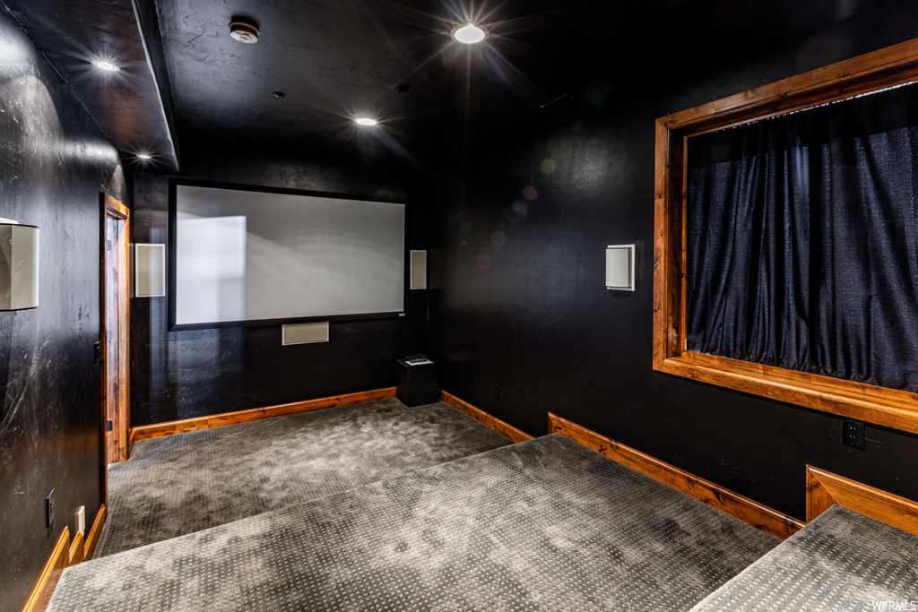 Home theater with carpet