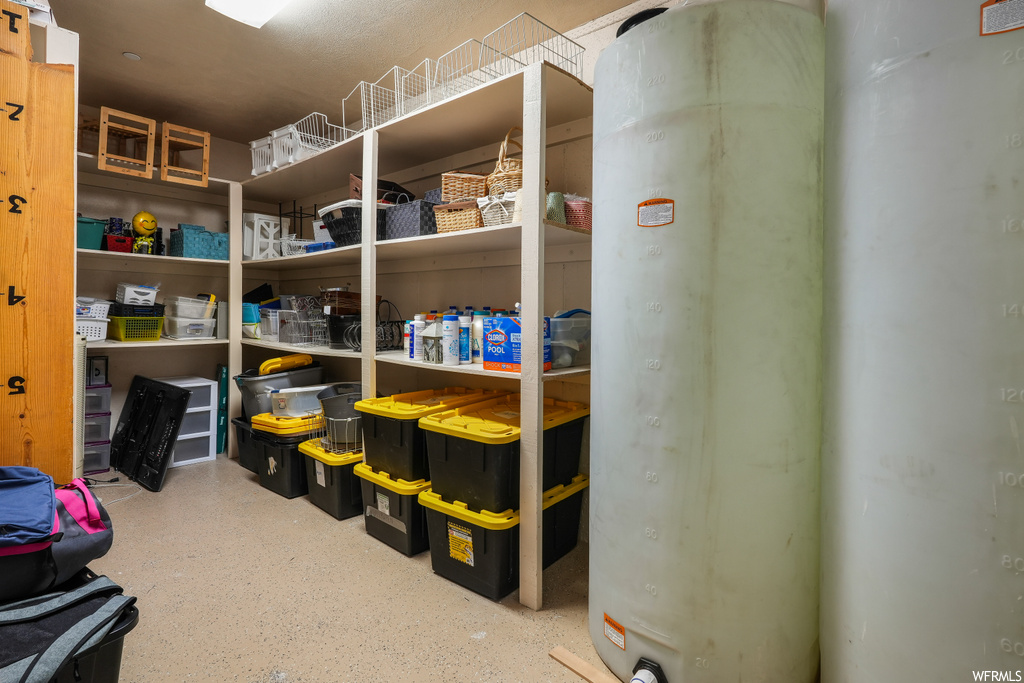 Interior space with water heater