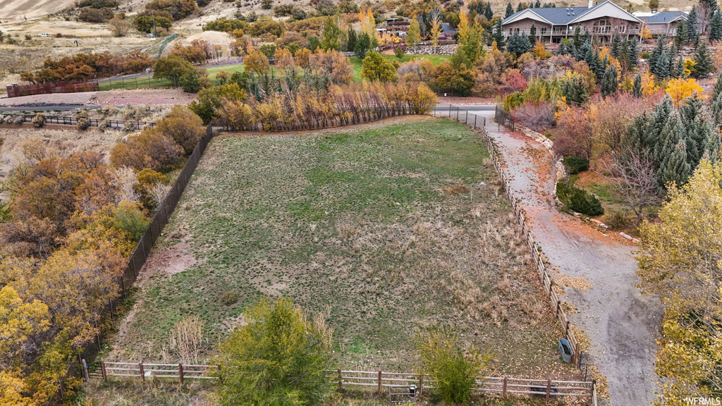 Aerial view with a rural view