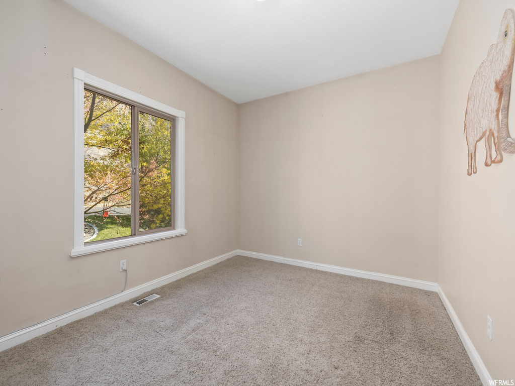 Spare room with plenty of natural light and light carpet