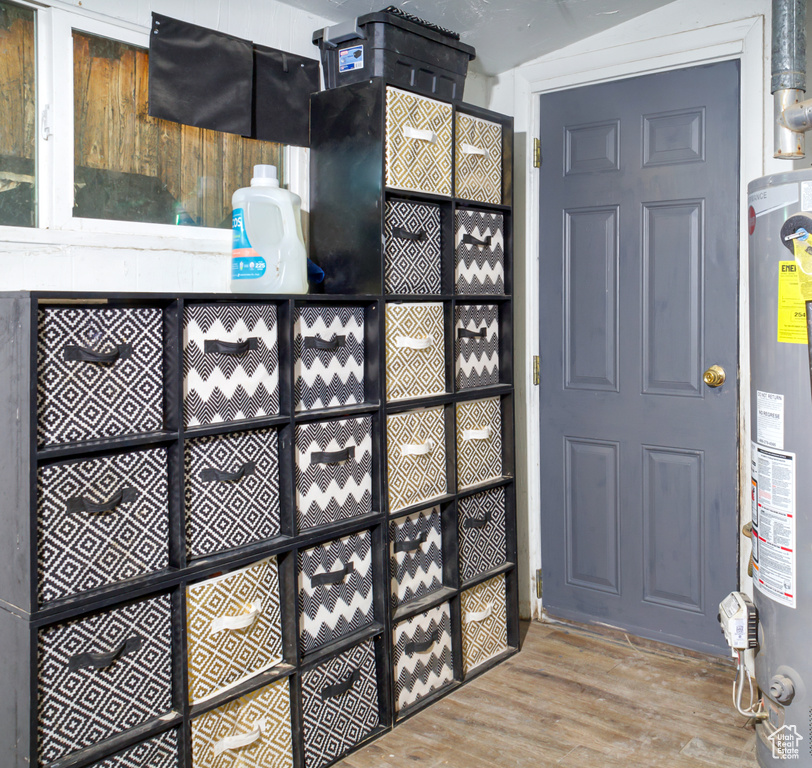 Storage area with gas water heater