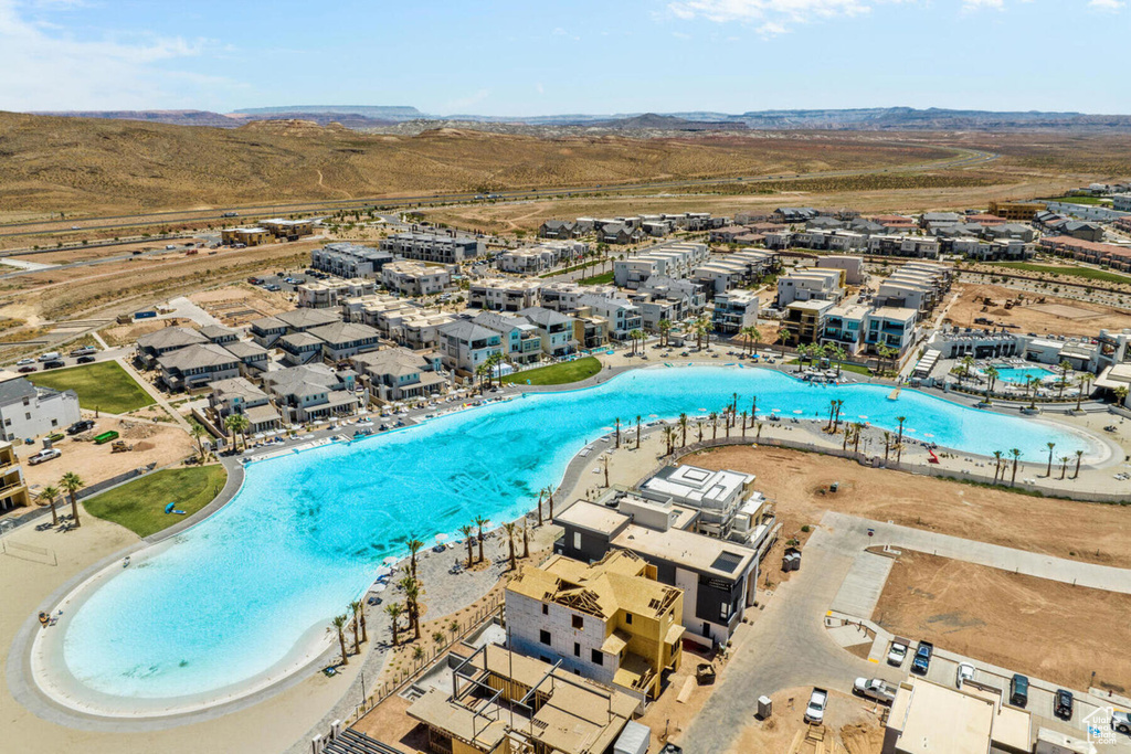 Bird's eye view featuring a beach view