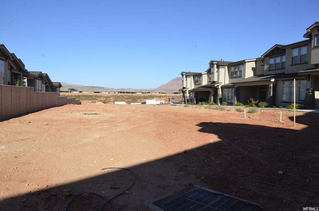 View of yard featuring a mountain view