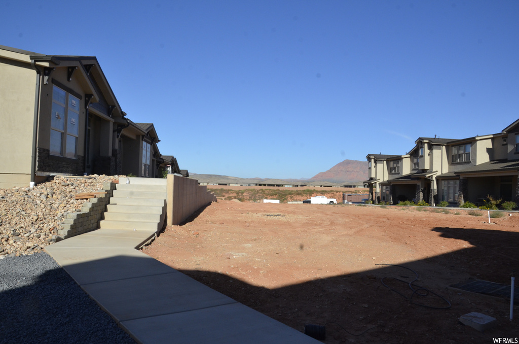 View of yard featuring a mountain view