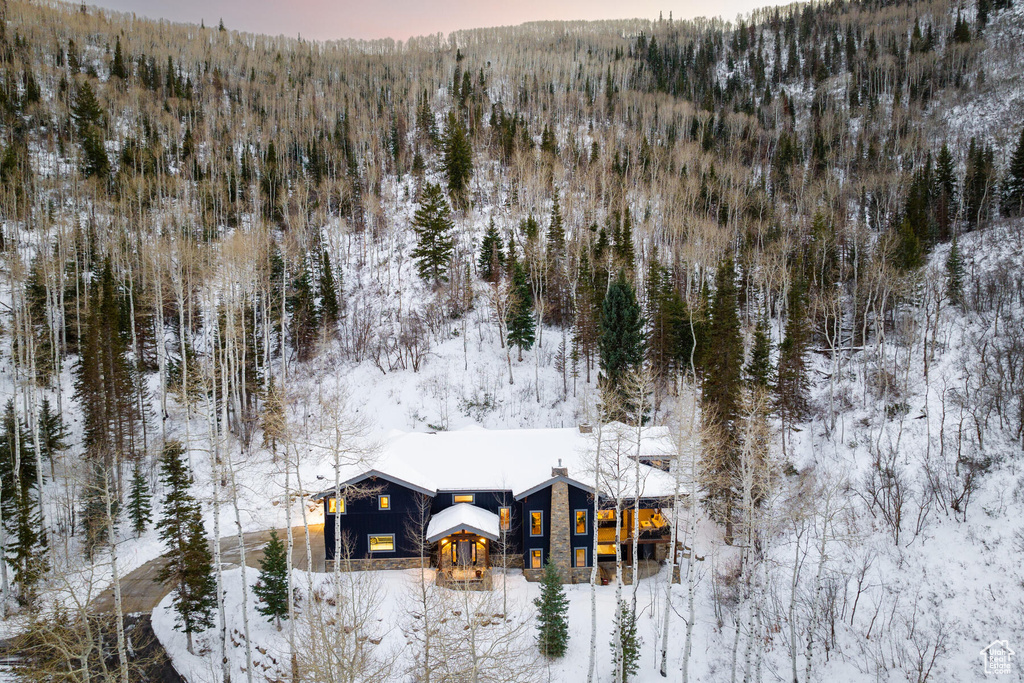 View of snowy aerial view