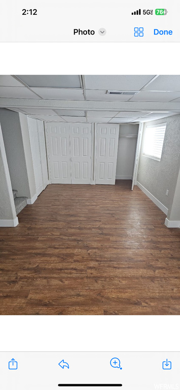 Interior space featuring dark hardwood / wood-style floors