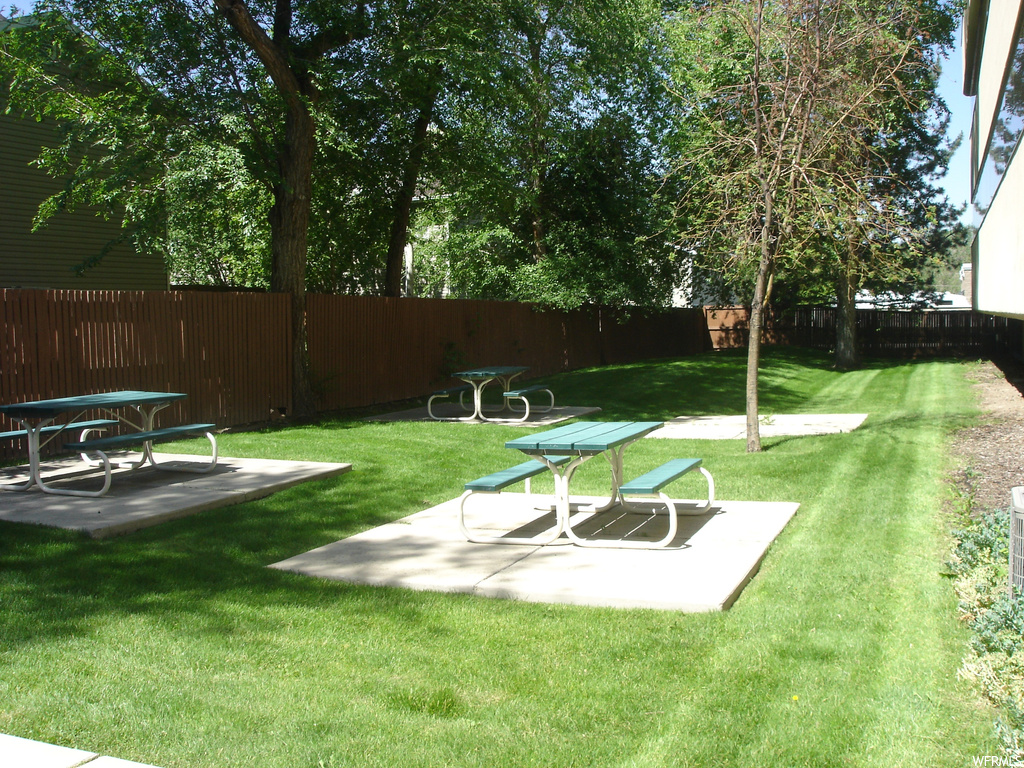 View of yard with a patio area