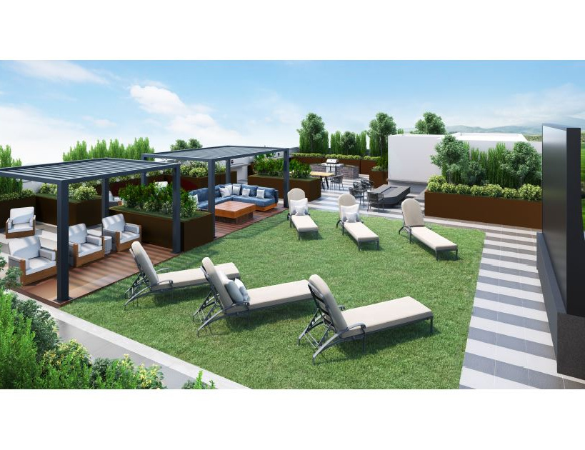 View of yard with a patio area and an outdoor hangout area