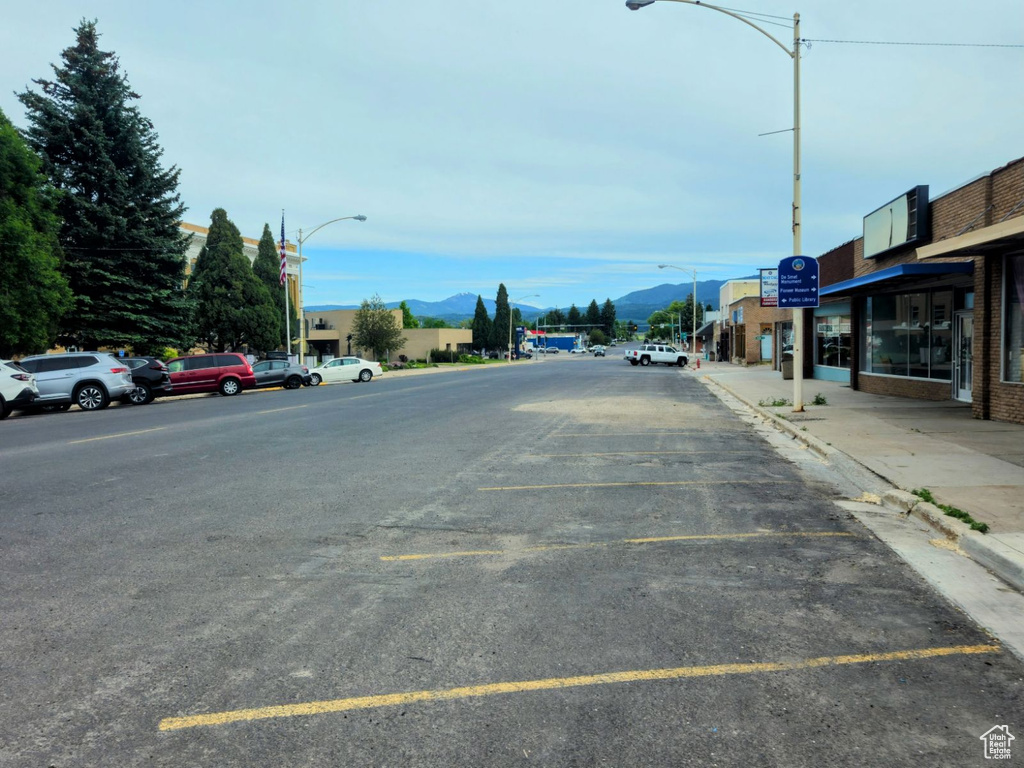 View of street with a mountain view