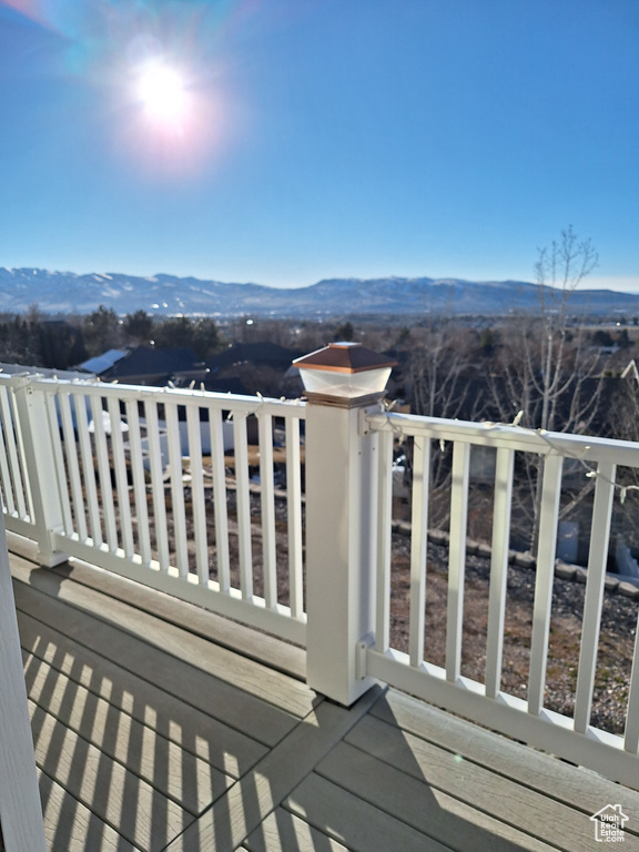 Balcony with a mountain view