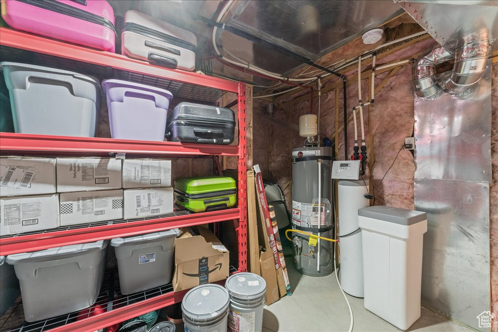 Interior space with secured water heater