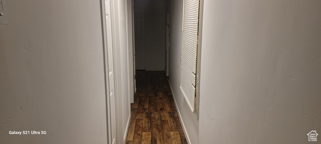 Hall featuring dark hardwood / wood-style flooring