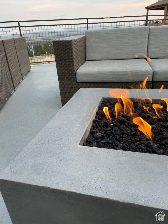 Exterior space featuring a fire pit
