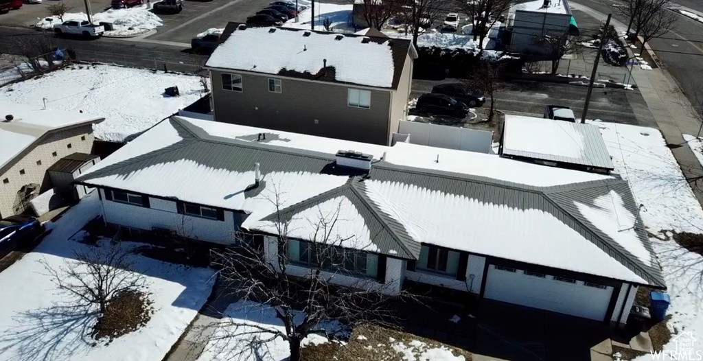 View of snowy aerial view