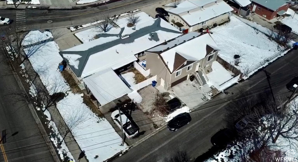 View of snowy aerial view