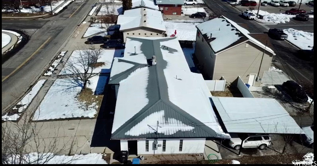 View of snowy aerial view