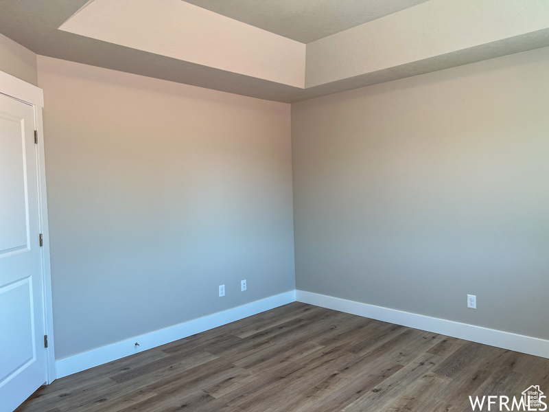 Empty room with light wood-type flooring