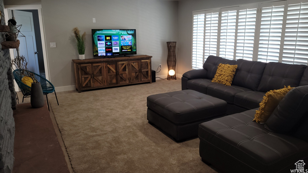 View of carpeted living room