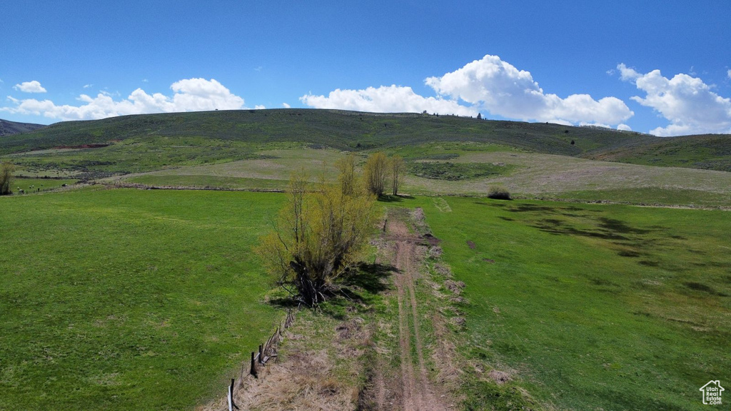 Mountain view featuring a rural view