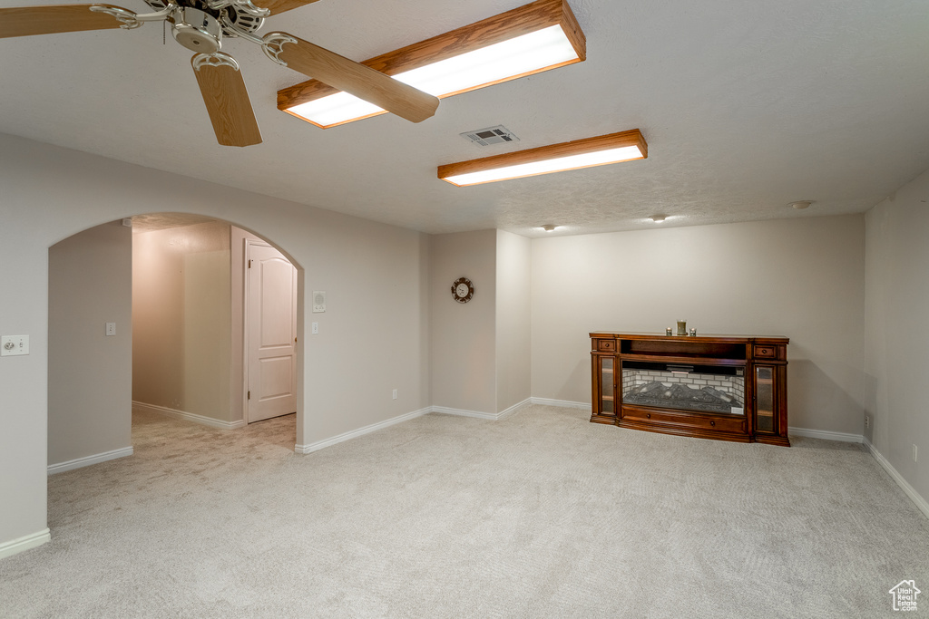 Interior space with ceiling fan