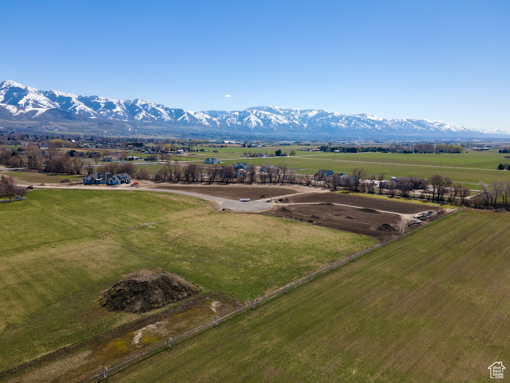Aerial view with a rural view and a mountain view