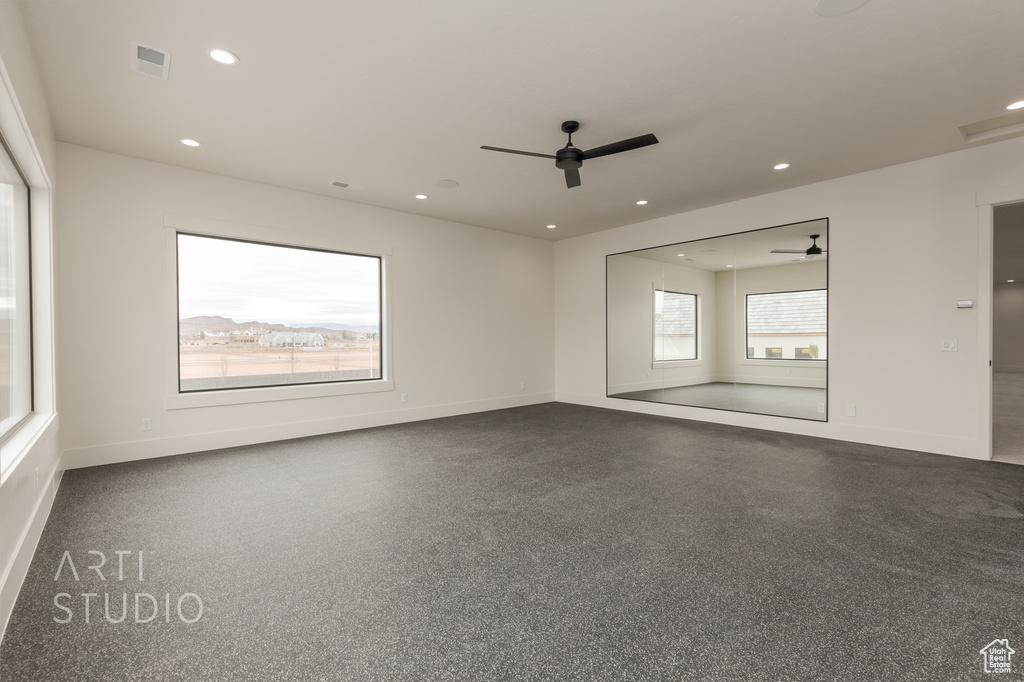 Unfurnished room with ceiling fan