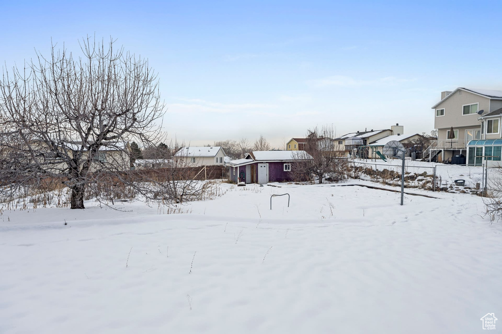 View of snowy yard