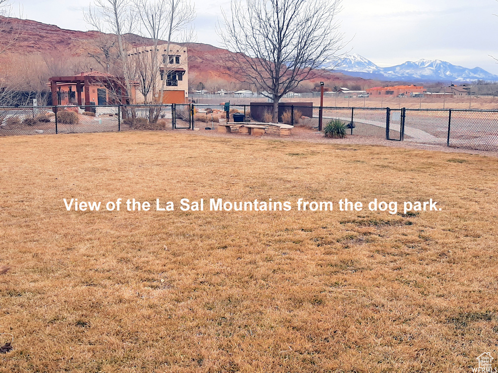 View of yard featuring a mountain view