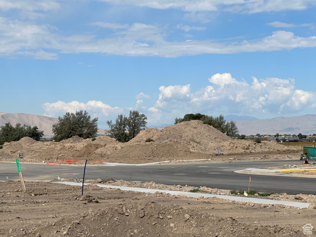 Exterior space featuring a mountain view