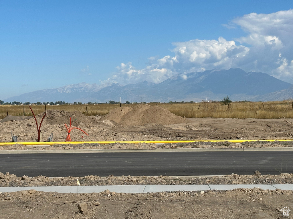 View of street with a mountain view