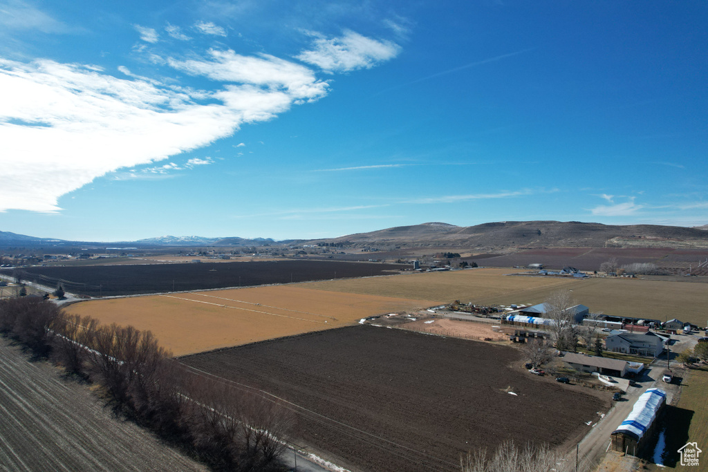 Bird's eye view with a rural view and a mountain view