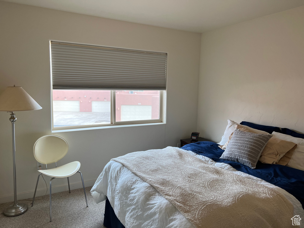 Carpeted bedroom with multiple windows